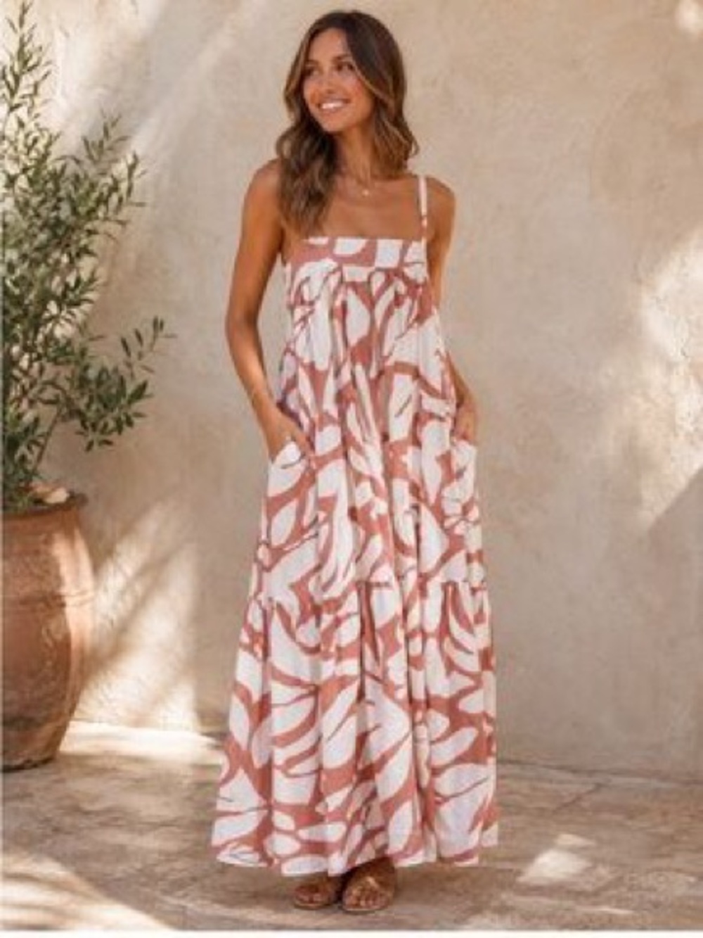 NWT Abel The Label Boho Flowy Maxi Dress Sz L